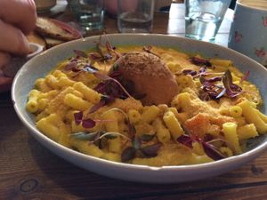 Mac n cheese at Humblest of Pleasures in Hebden Bridge