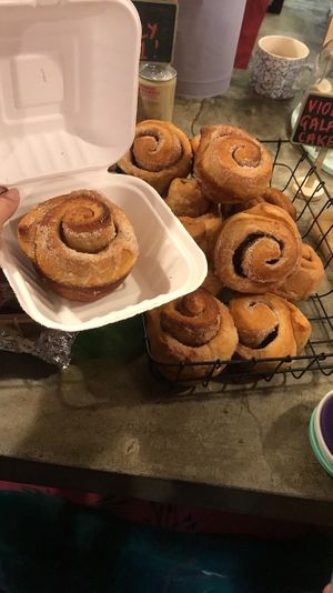 Cinnamon rolls  at Humblest of Pleasures in Hebden Bridge