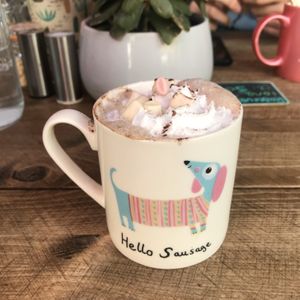 Hot chocolate with marshmallows  at Humblest of Pleasures in Hebden Bridge