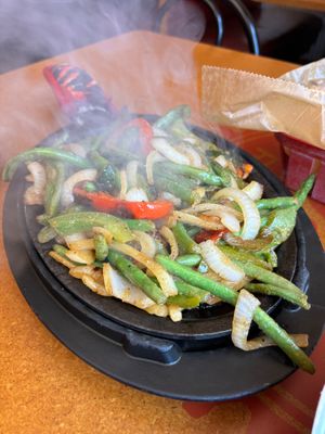 Vegan veggie fajitas at Red Mesa Grill in Boyne City