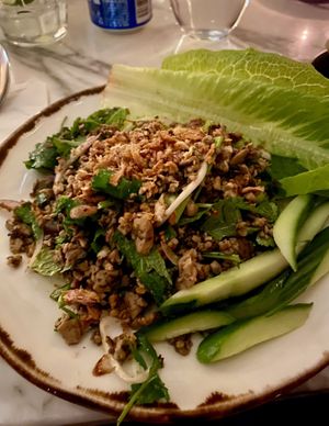 Northern Thai Vegan Larb   at Bangpop in Melbourne