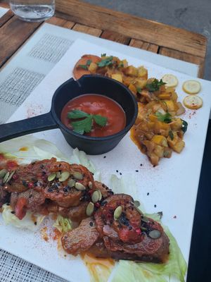 Seitan steak at A Casa Leca in Ajaccio