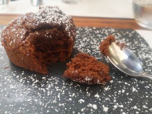 vegan chocolate cake at A Casa Leca in Ajaccio