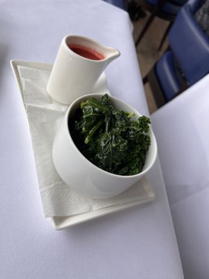 Green cabbage   at Oxo Tower Restaurant in South East London