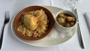 Tagine with scrambled tofu   at Oxo Tower Restaurant in South East London