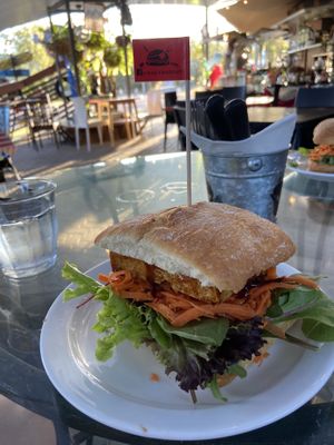 Tofu burger at Scallywags Cafe in Magnetic Island