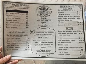Menu  at Scallywags Cafe in Magnetic Island