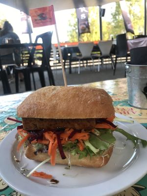 Tofu burger at Scallywags Cafe in Magnetic Island