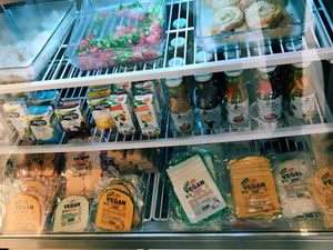 Vegan cheeses at Vegan Bakkal in Istanbul