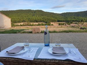 Outdoor seating at Casa Albets in Lladurs