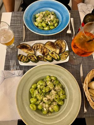 Gnocchi & grilled veggies  at Trattoria Di Mirko in Alghero