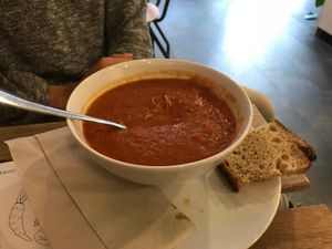 Tomato soup at ETN saladebar in Enschede