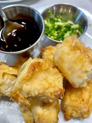 Sweet & Spicy Hawaiian Tofu Wings.  Ask for them extra crispy!   at Sushi 2 in San Diego