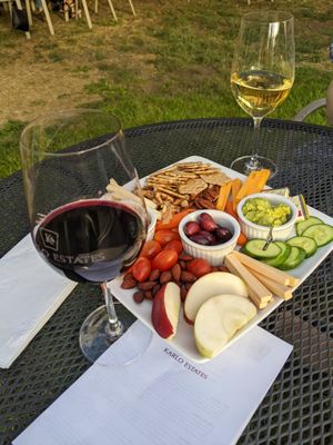 Vegan (and GF) snack plate at Karlo Estates in Wellington