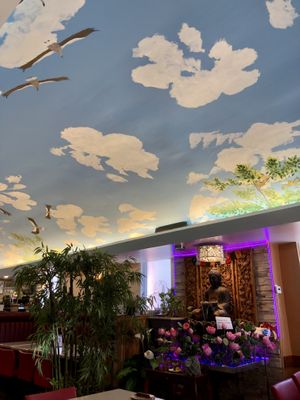 Ceiling mural   at Saigon Lotus in Toronto