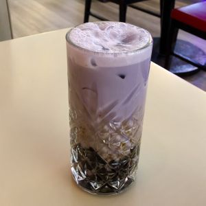 Taro bubble tea with oat milk   at Saigon Lotus in Toronto