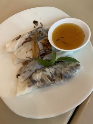 Wild mushroom steamed rice rolls  at Saigon Lotus in Toronto