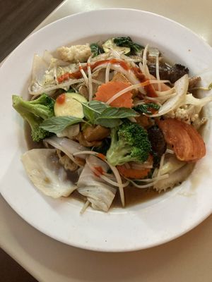 Pan Fried Vegan Phở  at Saigon Lotus in Toronto