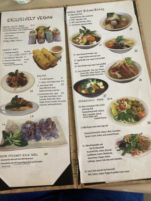 Menu at Saigon Lotus in Toronto
