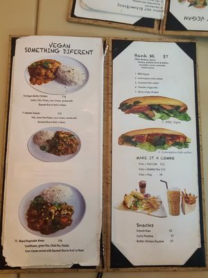 Menu at Saigon Lotus in Toronto