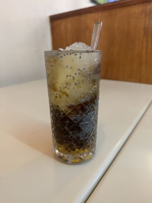 Malva nut and basil drink. Unique and refreshing😄 at Saigon Lotus in Toronto