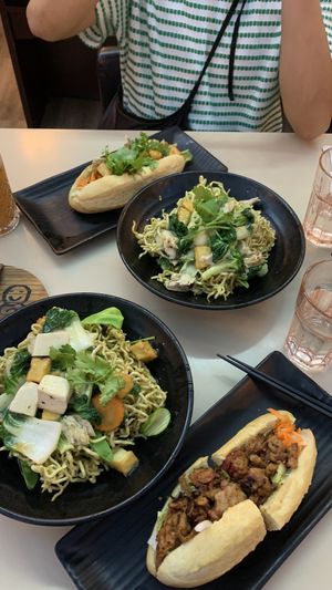 Banh Mi and Vegan Egg Noodle  at Saigon Lotus in Toronto