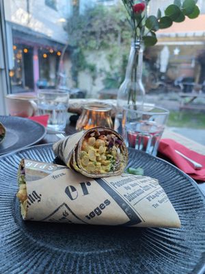 Chickpea curry wrap at Spiregarden in Kristiansand