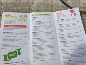 Menu at Spiregarden in Kristiansand