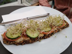 Toast hummus at Spiregarden in Kristiansand