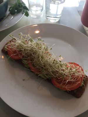Rye bread with avocado  at Spiregarden in Kristiansand