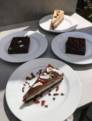 some of their raw cakes  at Spiregarden in Kristiansand