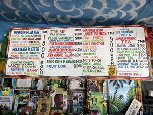 Menu  at Rasta Ade Refreshments in Negril