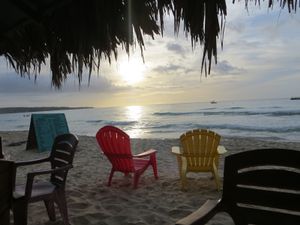 On the beach at Rasta Ade Refreshments in Negril