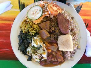 Vegge Platter (no plantain)  at Rasta Ade Refreshments in Negril