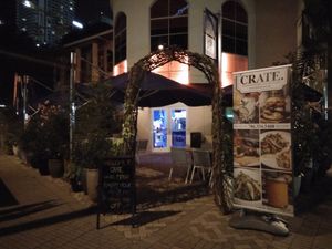 a view from the street at Crate in Miami