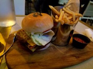 Vegan Double Bacon Cheezeburger at Crate in Miami