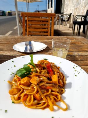 Noodles with peanut souce at El Sibarita in Lanzarote