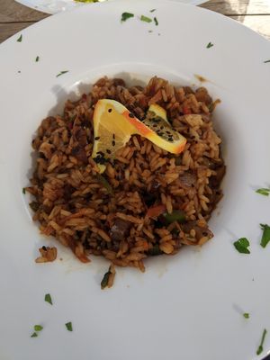 Gebratener Reis mit Gemüse - Portion gebratenen Tofu extra at El Sibarita in Lanzarote