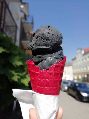 Black Coco Ice-cream at NEWIN Sweetness Full of Care in Gizycko