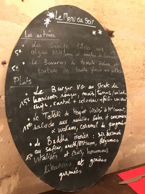 le menu du soir at Cosmopolis in Bordeaux