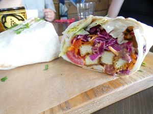 Falafel and veggies wrap. at Ridikas in Kaunas