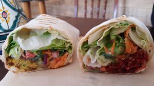 wrap with falafel at Ridikas in Kaunas