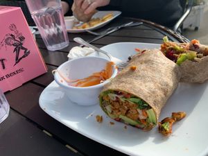 I got the vegan wrap with a coleslaw side. Yummy. at Cheryl's on 12th & As Good As It Gets in Portland