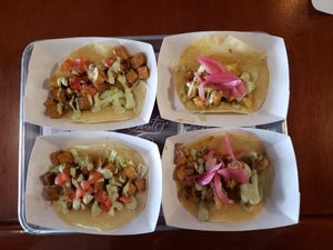 Amazing Crispy cauliflower and Potatoes Tacos at Sister Bar in Albuquerque