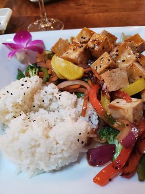 Tofu teriyaki at The Cultured Pearl in Rehoboth Beach