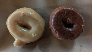 Canadian Maple and Cold Brew at Benny's Donuts in Corvallis