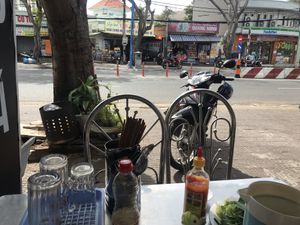 2 tables outside at An Chay Song Xanh in Vung Tau