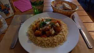 dish of the day (tajine and couscous) 12,90€ at Le Pochon Magique in Belfort