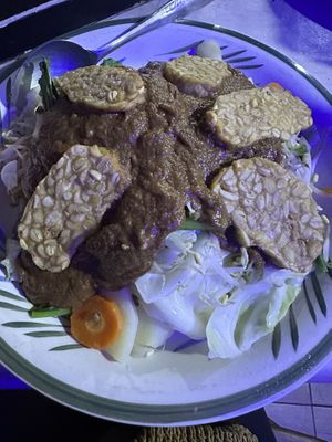 Gado-gado (offered with egg and tempeh but very customizable)  at Martini's Warung in Manggis