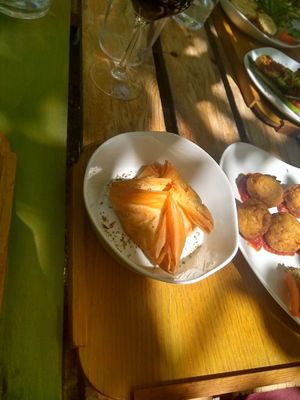 Puff pastry with brie and pumpkin at Esbioesfera in Cardedeu